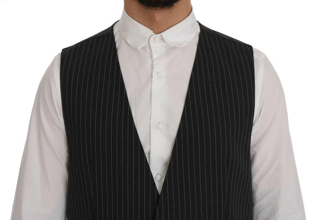 Dolce & Gabbana Gray Wool Stretch Vest -  Vests for Men Suits -  Dolce & Gabbana.