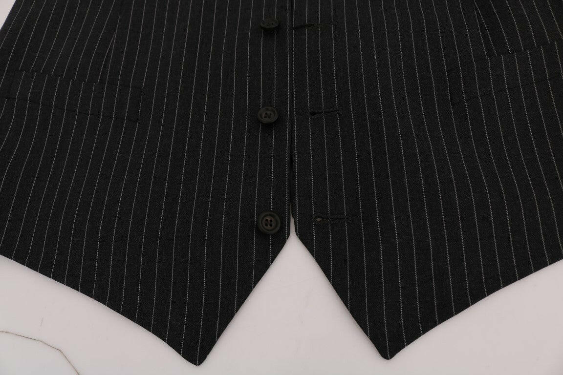 Dolce & Gabbana Gray Wool Stretch Vest -  Vests for Men Suits -  Dolce & Gabbana.