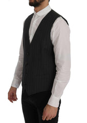 Dolce & Gabbana Gray STAFF Wool Stretch Vest -  Vests for Men Suits -  Dolce & Gabbana.