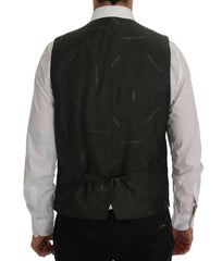 Dolce & Gabbana Gray STAFF Wool Stretch Vest -  Vests for Men Suits -  Dolce & Gabbana.