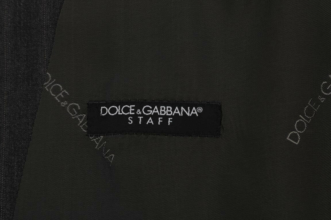 Dolce & Gabbana Gray STAFF Wool Stretch Vest -  Vests for Men Suits -  Dolce & Gabbana.