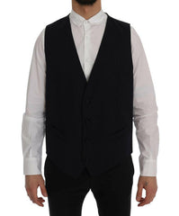 Dolce & Gabbana Blue STAFF Wool Stretch Vest -  Vests for Men Suits -  Dolce & Gabbana.