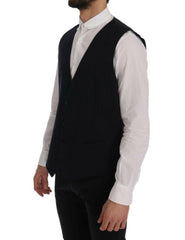 Dolce & Gabbana Blue STAFF Wool Stretch Vest -  Vests for Men Suits -  Dolce & Gabbana.