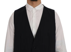 Dolce & Gabbana Blue STAFF Wool Stretch Vest -  Vests for Men Suits -  Dolce & Gabbana.