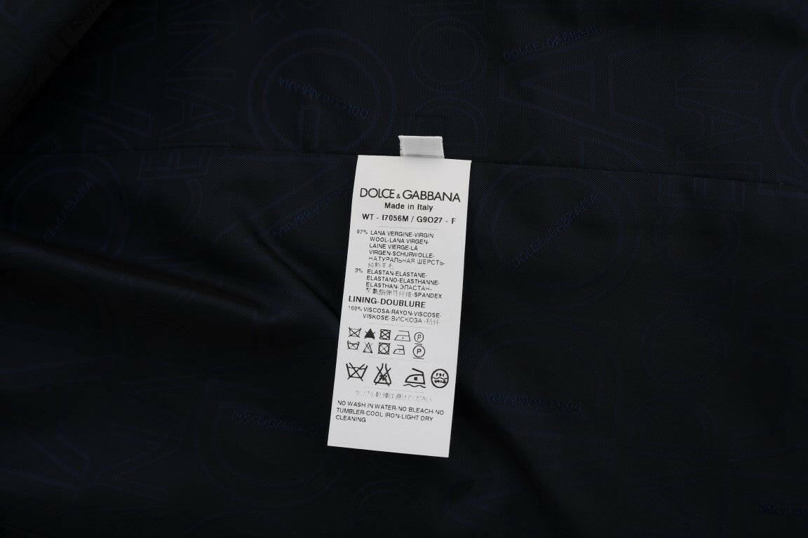 Dolce & Gabbana Blue STAFF Wool Stretch Vest -  Vests for Men Suits -  Dolce & Gabbana.