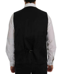Dolce & Gabbana Black STAFF Wool Stretch Vest -  Vests for Men Suits -  Dolce & Gabbana.