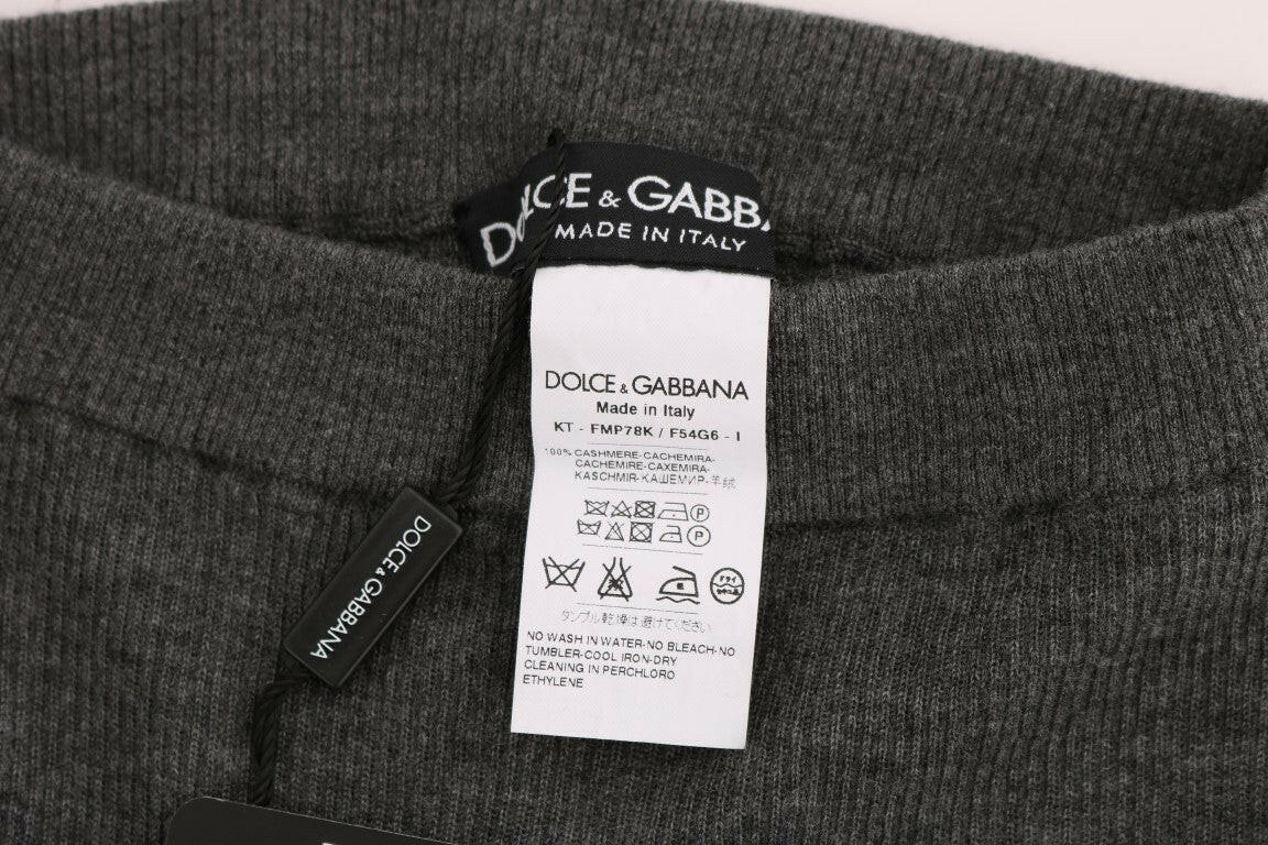 Dolce & Gabbana Gray Cashmere Stretch Tights -   -  Dolce & Gabbana.