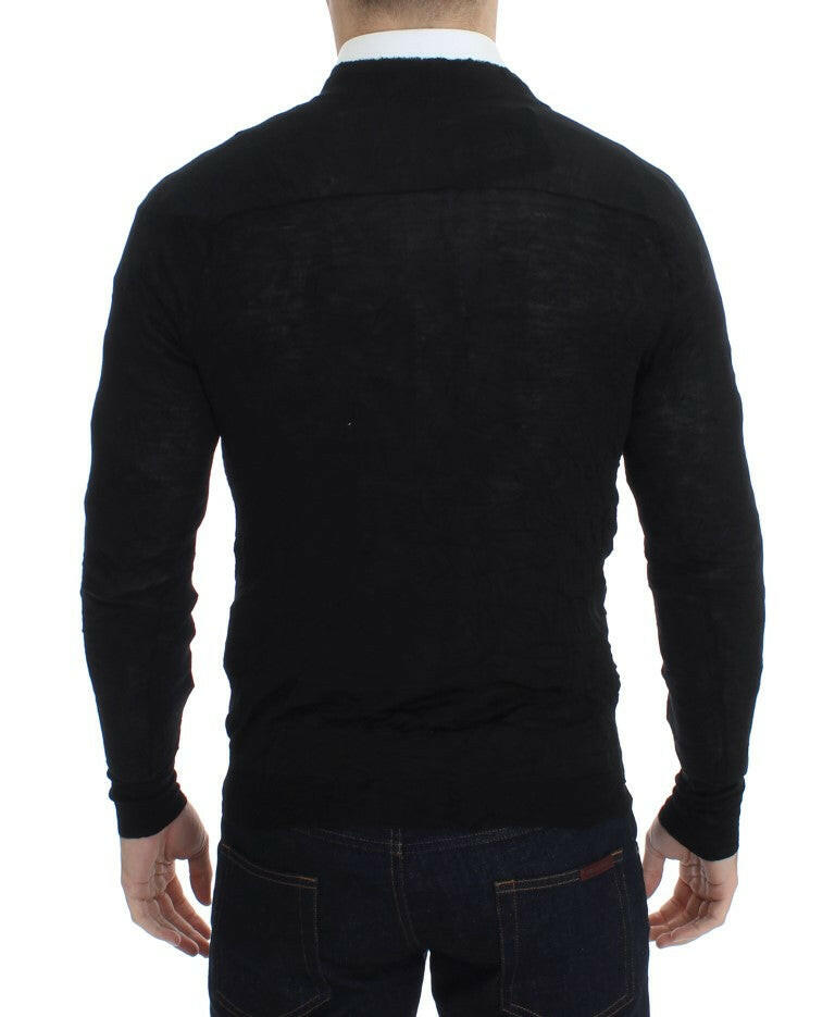 Costume National Black Fine Wool Button Cardigan -   -  Costume National.