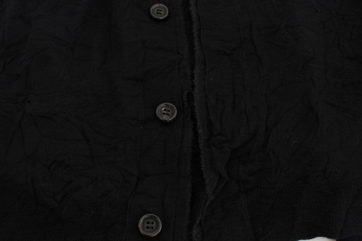Costume National Black Fine Wool Button Cardigan -   -  Costume National.