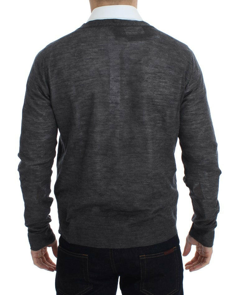 Costume National Gray Wool Button Cardigan Sweater -   -  Costume National.