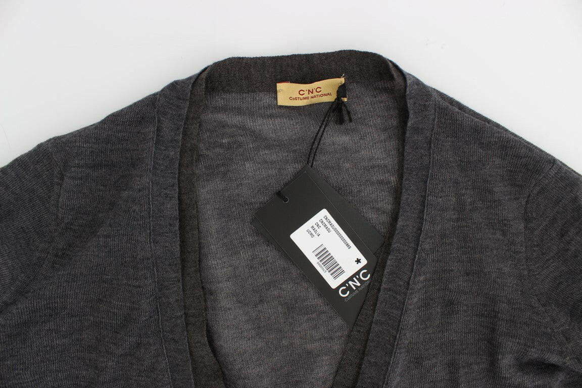 Costume National Gray Wool Button Cardigan Sweater -   -  Costume National.
