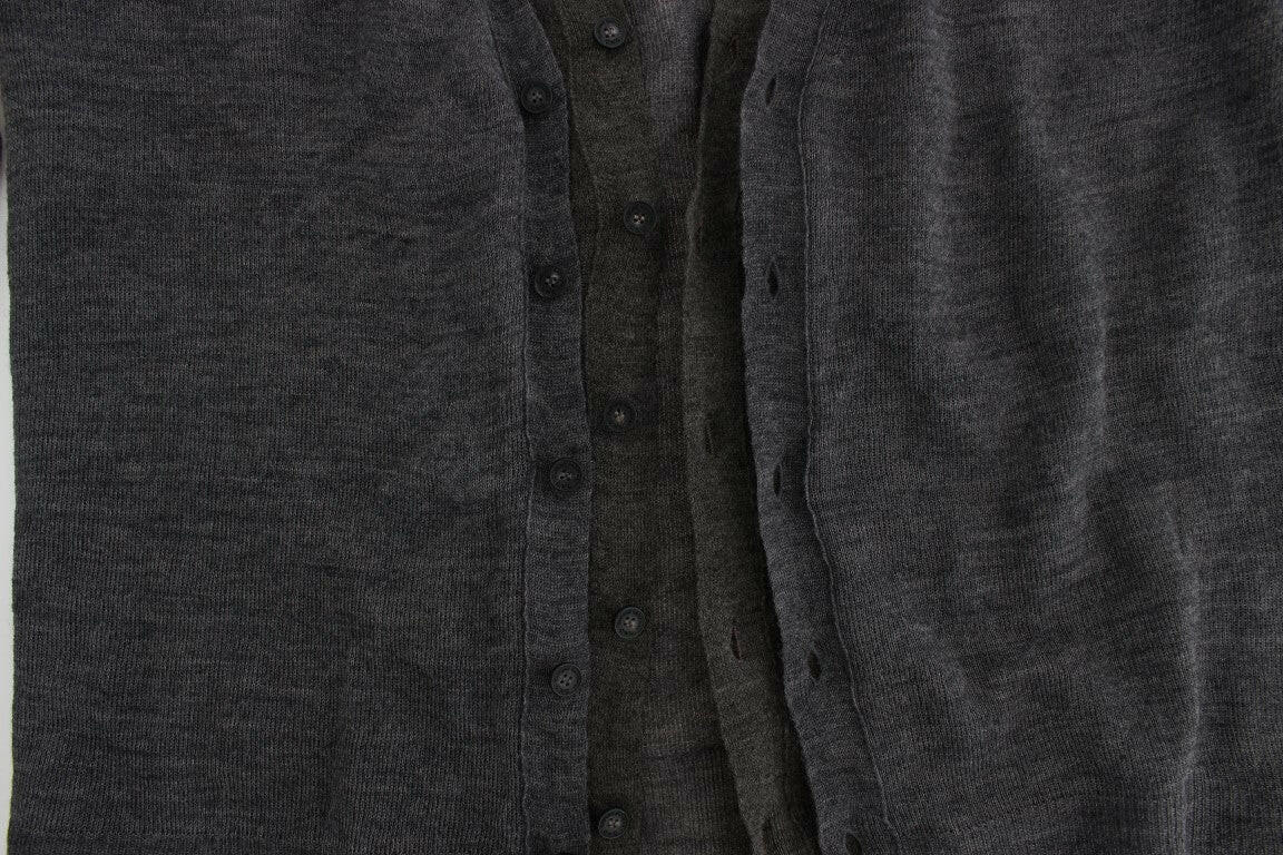 Costume National Gray Wool Button Cardigan Sweater -   -  Costume National.