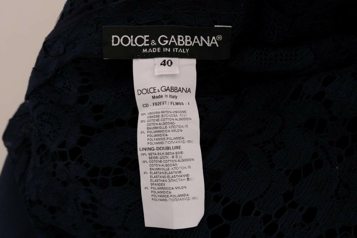 Dolce & Gabbana Blue Taormina Floral Lace Sheath Dress -   -  Dolce & Gabbana.