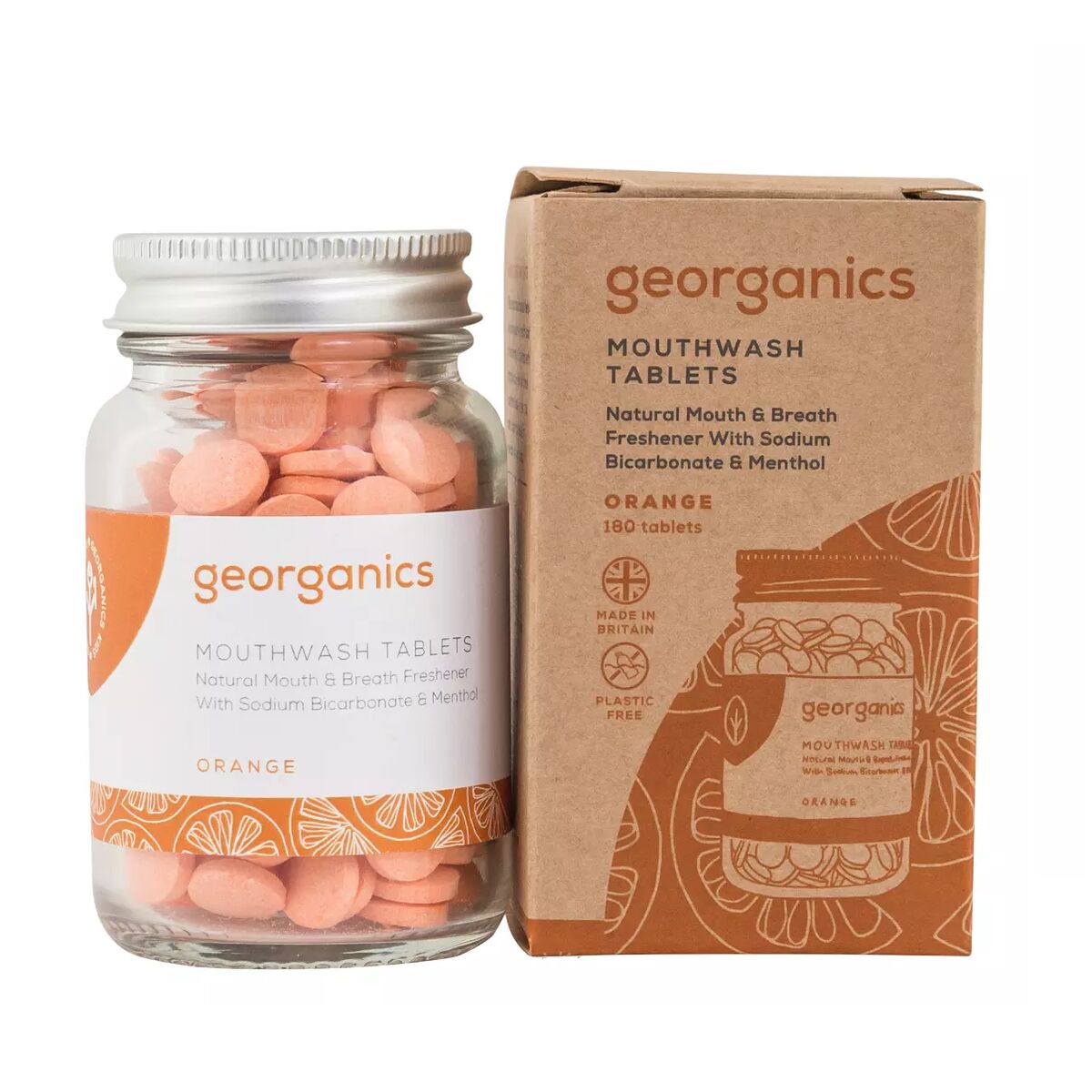 Mouthwash Georganics Tablet Orange 180 Units -  Health and personal care, Oral care -  Georganics.
