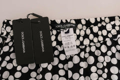Dolce & Gabbana Black White Polka Dottes Silk Pants -   -  Dolce & Gabbana.