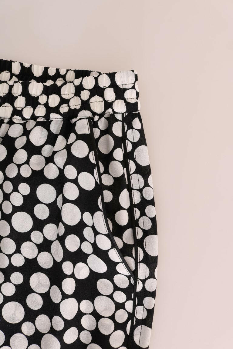 Dolce & Gabbana Black White Polka Dottes Silk Pants -   -  Dolce & Gabbana.