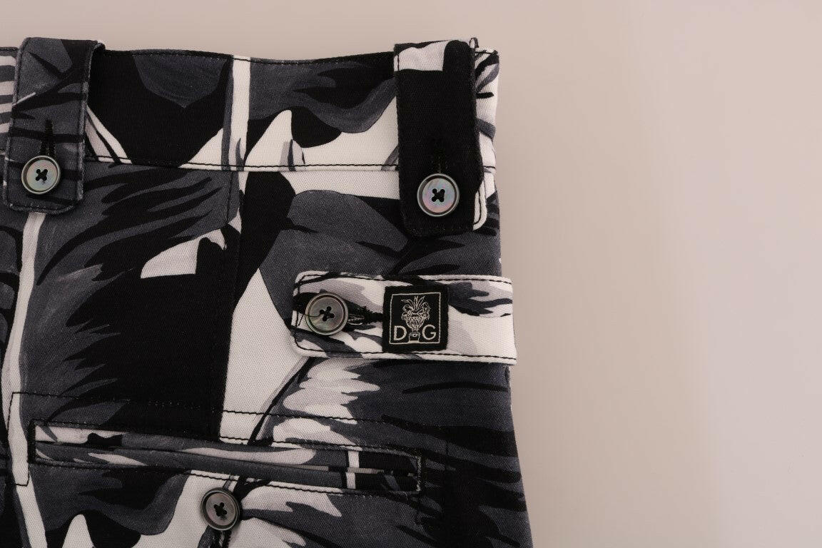 Dolce & Gabbana Gray Banana Leaf Cotton Pants -   -  Dolce & Gabbana.