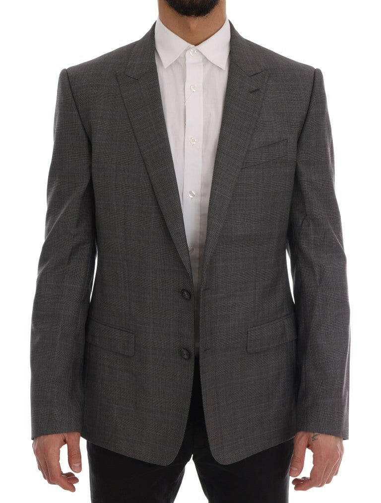 Dolce & Gabbana Gray Wool MARTINI Slim Blazer -   -  Dolce & Gabbana.