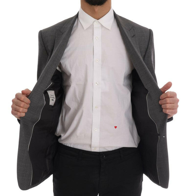 Dolce & Gabbana Gray Wool MARTINI Slim Blazer -   -  Dolce & Gabbana.