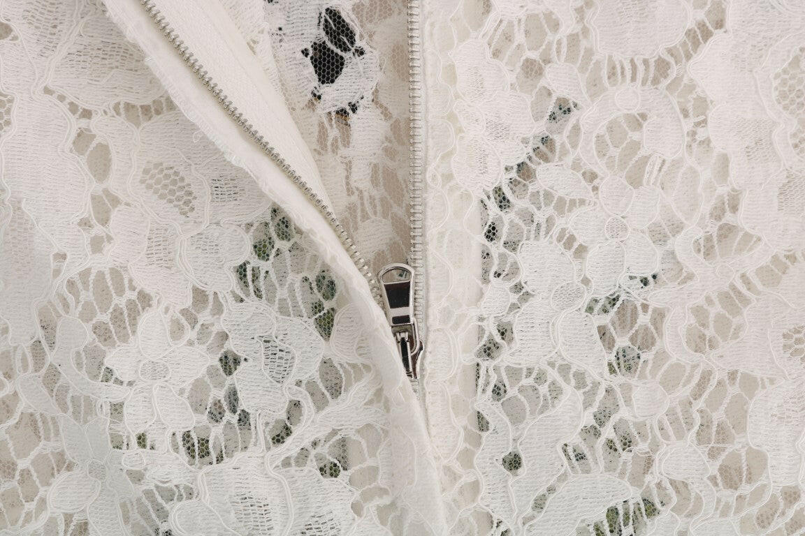 Dolce & Gabbana White Crystal Embellished Lace Blouse -   -  Dolce & Gabbana.