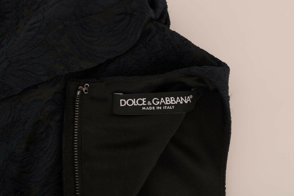 Dolce & Gabbana Black Blue Flare Mini Dress -   -  Dolce & Gabbana.