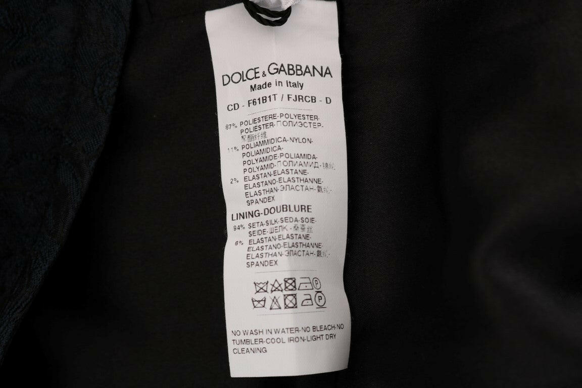 Dolce & Gabbana Black Blue Flare Mini Dress -   -  Dolce & Gabbana.