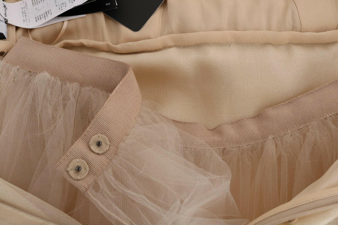 Dolce & Gabbana Gold Silk Crystal Embellished Dress -   -  Dolce & Gabbana.
