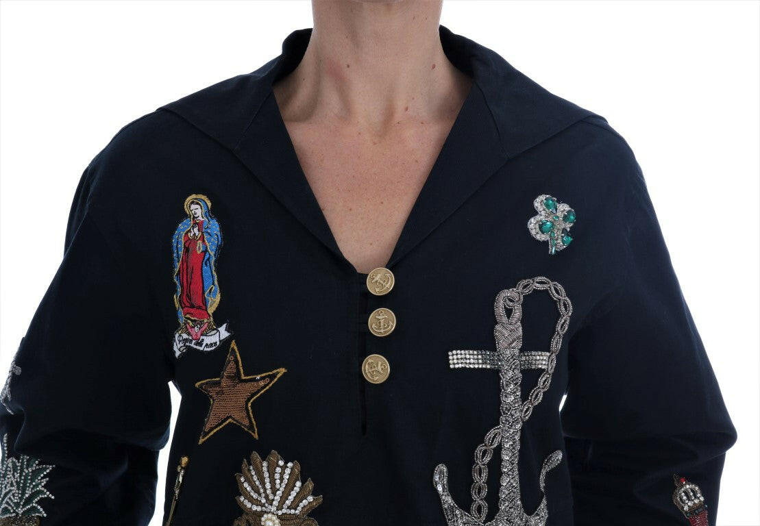 Dolce & Gabbana Blue Crystal MAMMA Sicily Jacket -   -  Dolce & Gabbana.