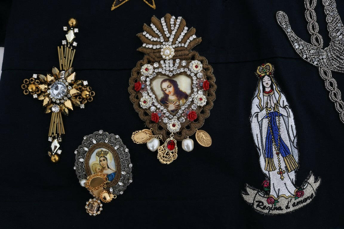 Dolce & Gabbana Blue Crystal MAMMA Sicily Jacket -   -  Dolce & Gabbana.
