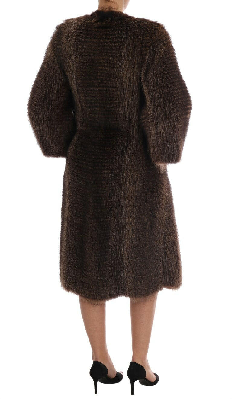 Dolce & Gabbana Brown Raccoon Fur Coat Jacket -   -  Dolce & Gabbana.