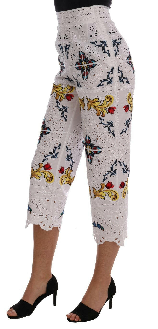 Dolce & Gabbana Mulicolor Majolica Cutout Capri Pants -   -  Dolce & Gabbana.
