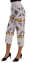 Dolce & Gabbana Mulicolor Majolica Cutout Capri Pants -   -  Dolce & Gabbana.