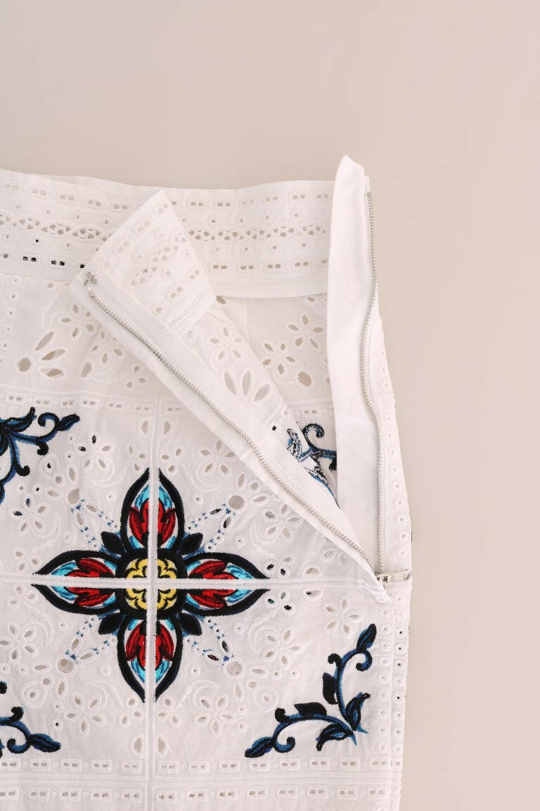 Dolce & Gabbana Mulicolor Majolica Cutout Capri Pants -   -  Dolce & Gabbana.