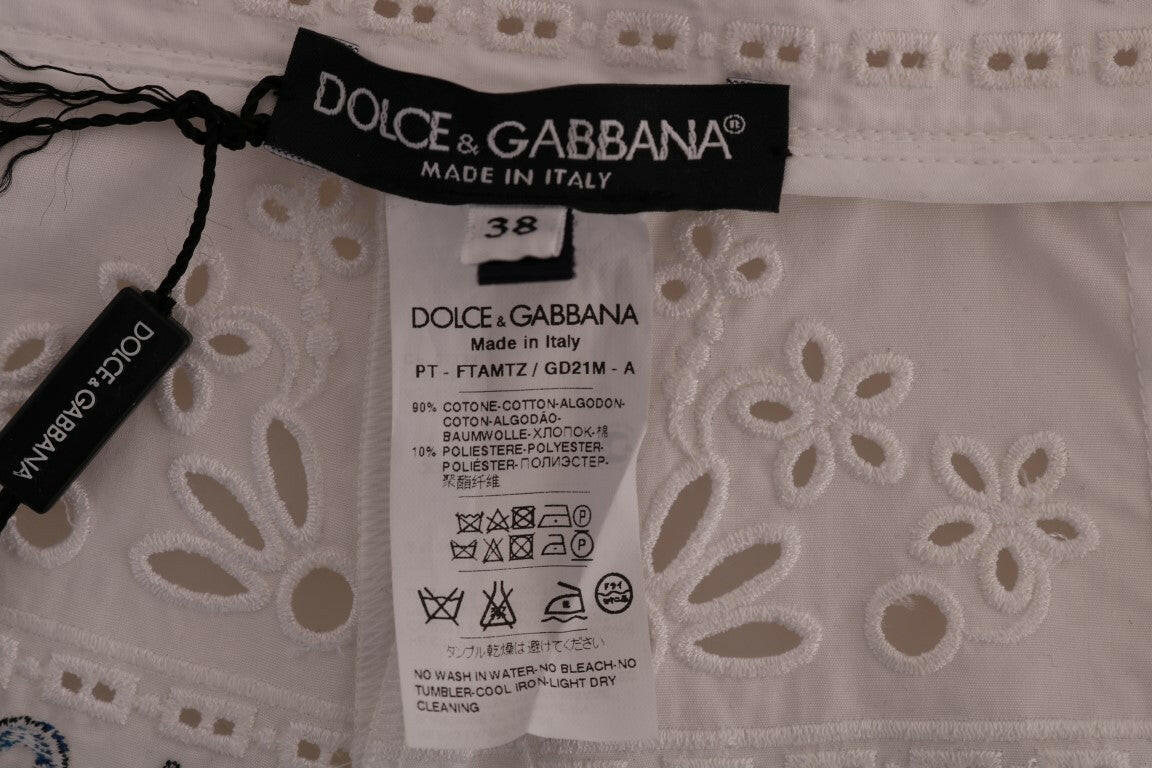 Dolce & Gabbana Mulicolor Majolica Cutout Capri Pants -   -  Dolce & Gabbana.