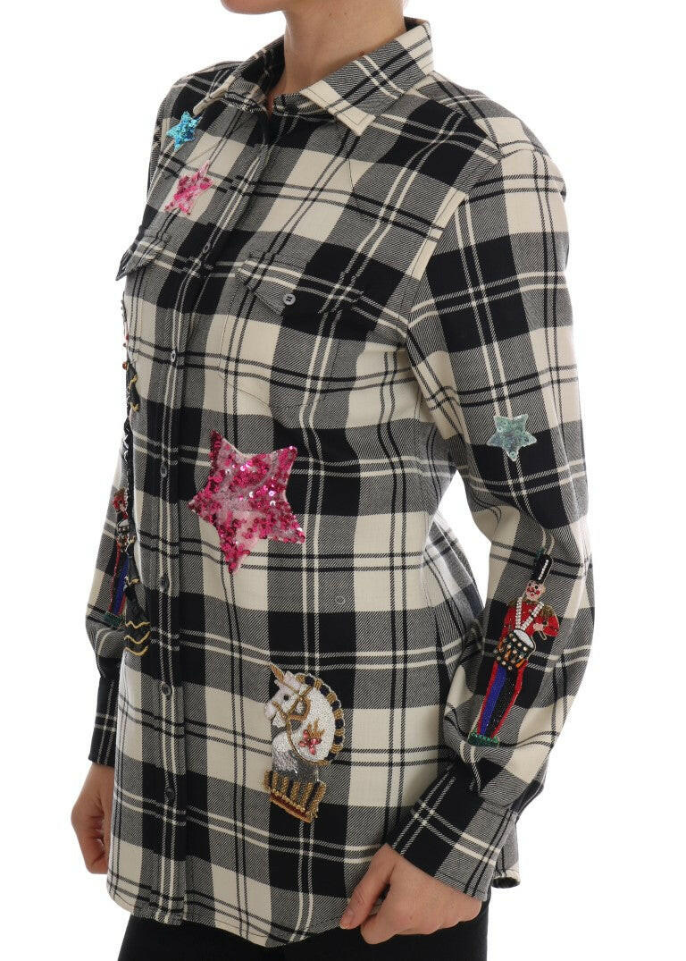 Dolce & Gabbana Black White Fairy Tale Crystal Shirt -   -  Dolce & Gabbana.