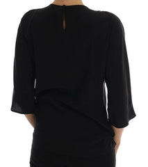Dolce & Gabbana Black Silk Fairy Tale Top Crystal Blouse -   -  Dolce & Gabbana.