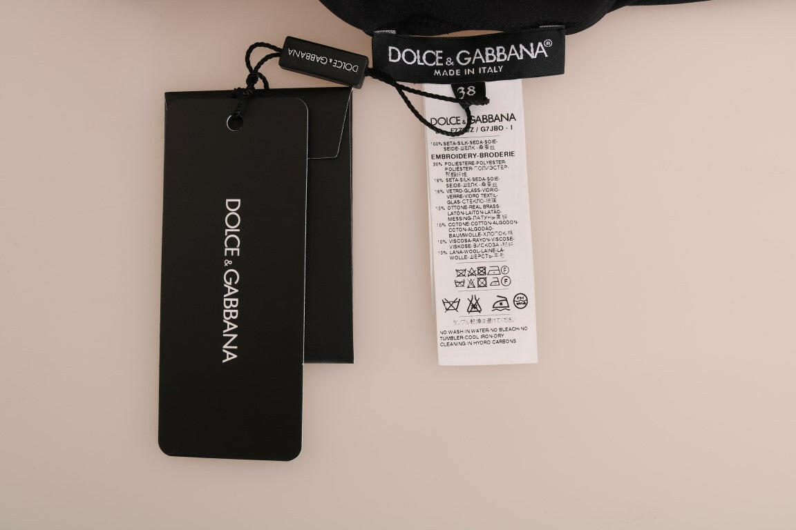 Dolce & Gabbana Black Silk Fairy Tale Top Crystal Blouse -   -  Dolce & Gabbana.