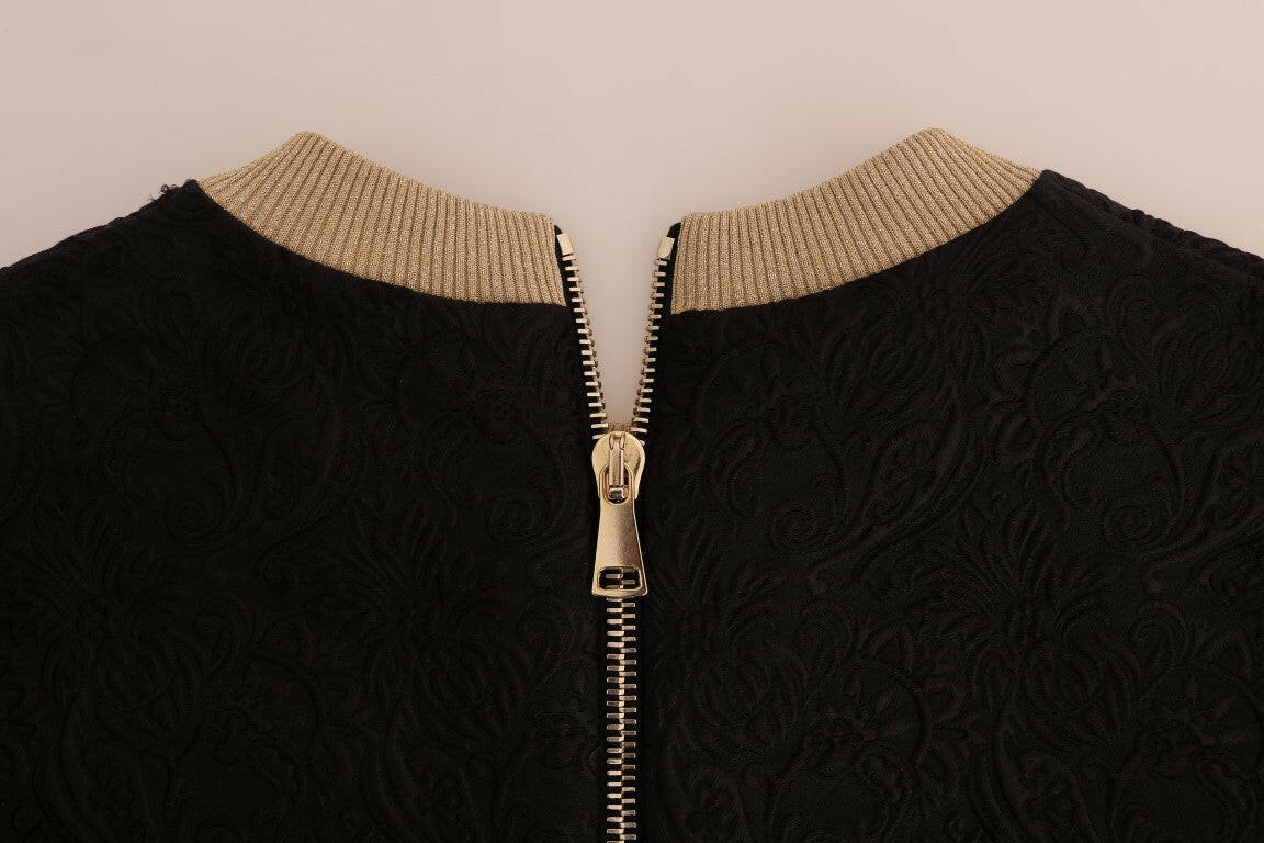 Dolce & Gabbana Black Fairy Tale Brocade Zipper Sweater -   -  Dolce & Gabbana.