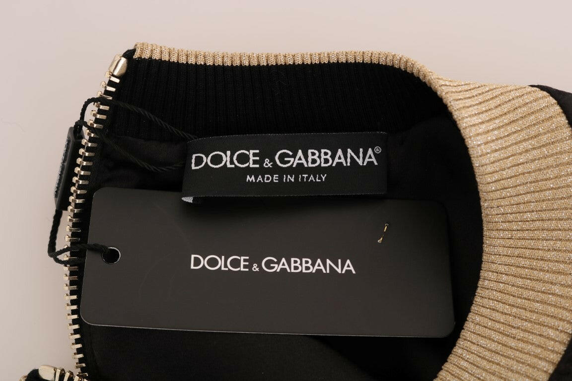 Dolce & Gabbana Black Fairy Tale Brocade Zipper Sweater -   -  Dolce & Gabbana.