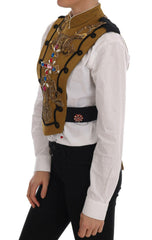 Dolce & Gabbana Yellow Crystal Cross Vest Jacket -   -  Dolce & Gabbana.