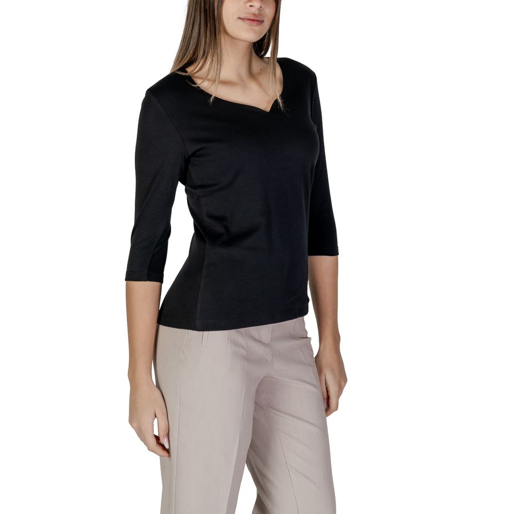 Street One Black Cotton T-Shirt -   -  Street One.