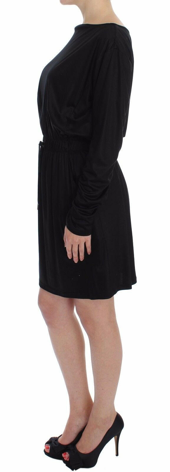 Versace Jeans Black Modal Silk Shift Knee Dress -   -  Versace Jeans.