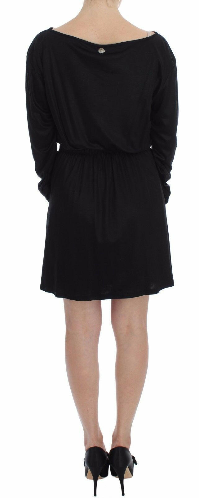 Versace Jeans Black Modal Silk Shift Knee Dress -   -  Versace Jeans.
