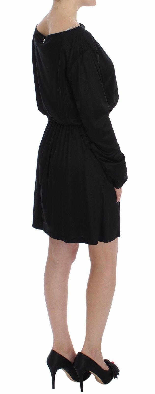 Versace Jeans Black Modal Silk Shift Knee Dress -   -  Versace Jeans.