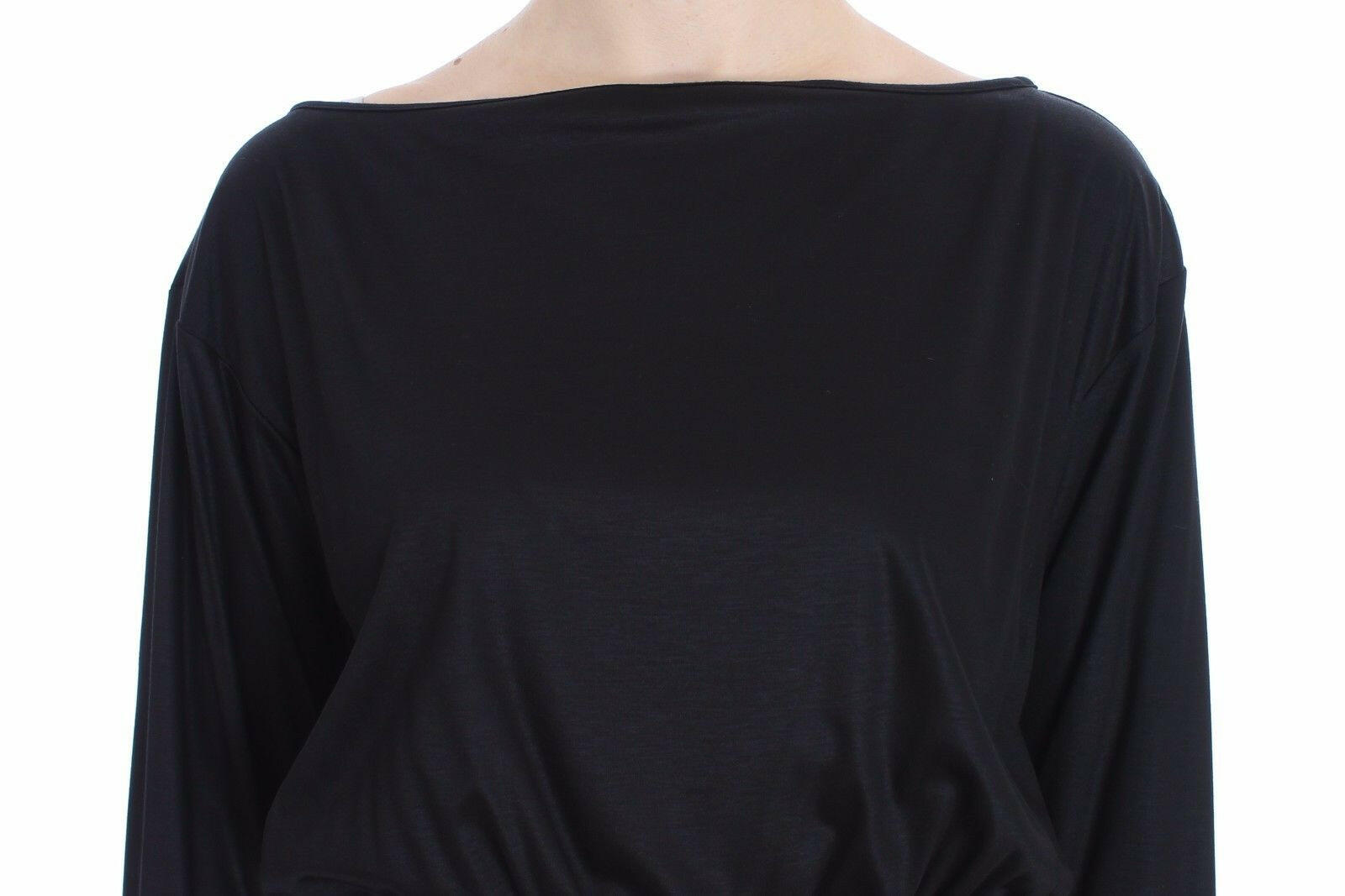 Versace Jeans Black Modal Silk Shift Knee Dress -   -  Versace Jeans.