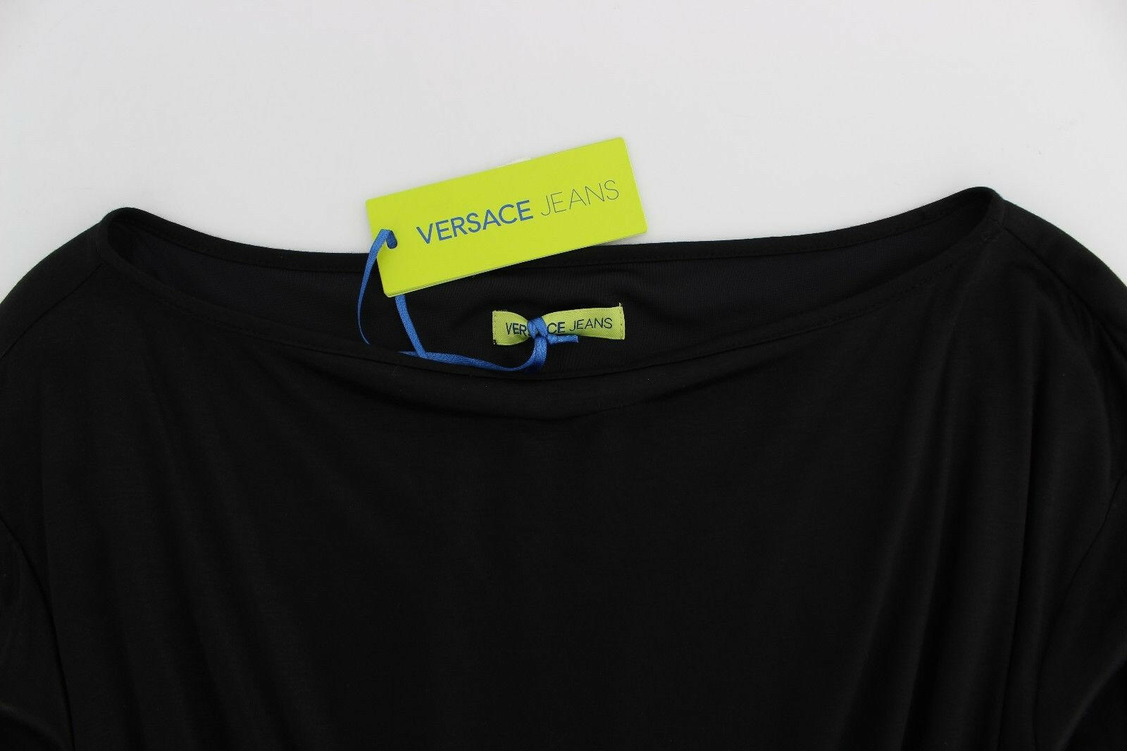 Versace Jeans Black Modal Silk Shift Knee Dress -   -  Versace Jeans.