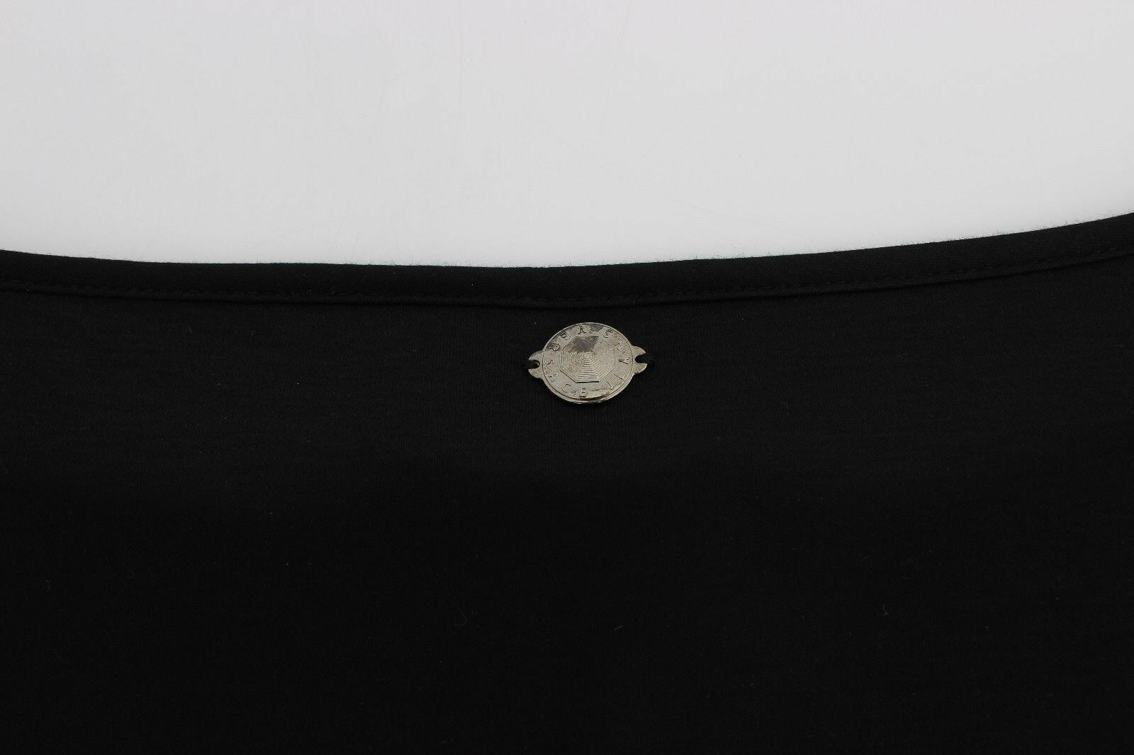 Versace Jeans Black Modal Silk Shift Knee Dress -   -  Versace Jeans.