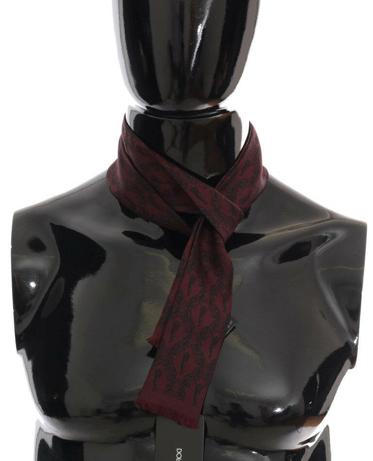 Dolce & Gabbana Bordeaux Silk Crown Chili Scarf -   -  Dolce & Gabbana.