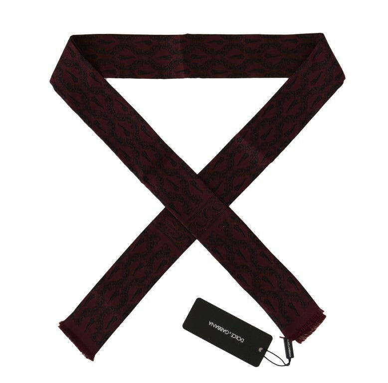 Dolce & Gabbana Bordeaux Silk Crown Chili Scarf -   -  Dolce & Gabbana.