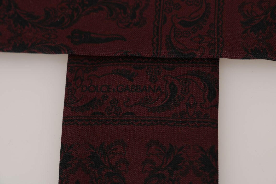 Dolce & Gabbana Bordeaux Silk Crown Chili Scarf -   -  Dolce & Gabbana.